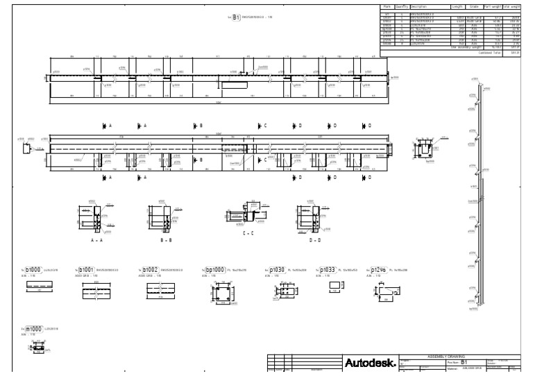Sheet 001 Assembly B1 - A1.dwg-A1 Advance Steel | PDF