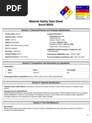 Benzil Safety Data Sheet Summary | PDF | Toxicity