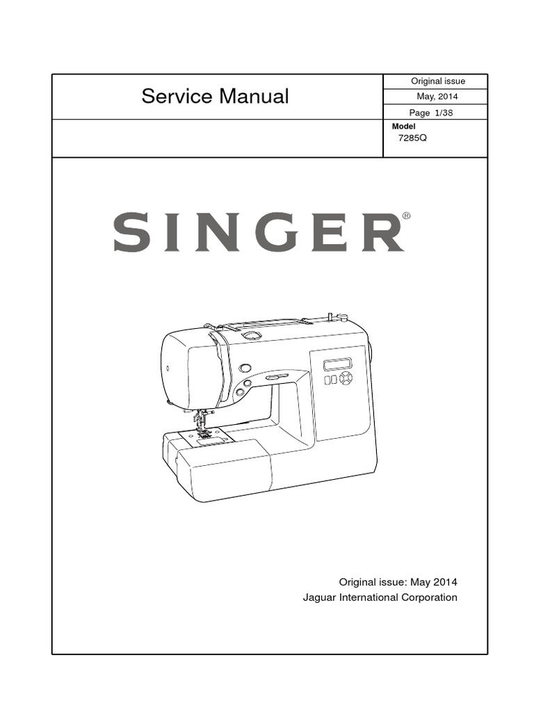 Singer 7285Q Sewing Machine Service Manual | PDF | Sewing Machine | Screw