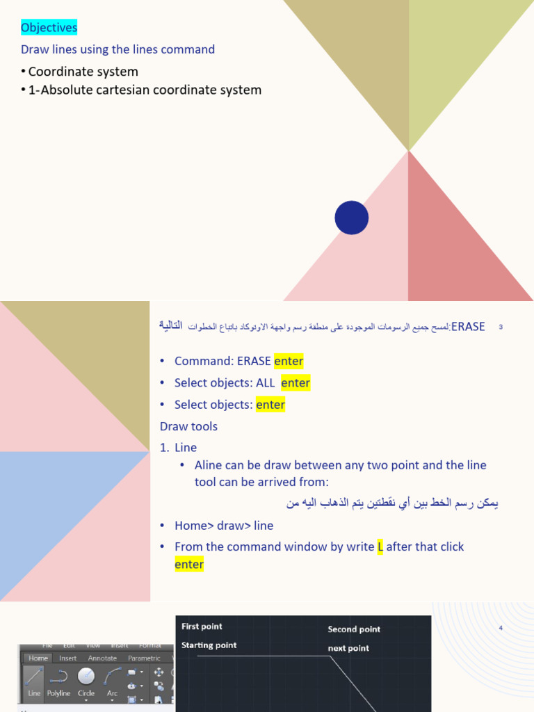 AutoCAD Line Drawing Guide | PDF | Cartesian Coordinate System ...