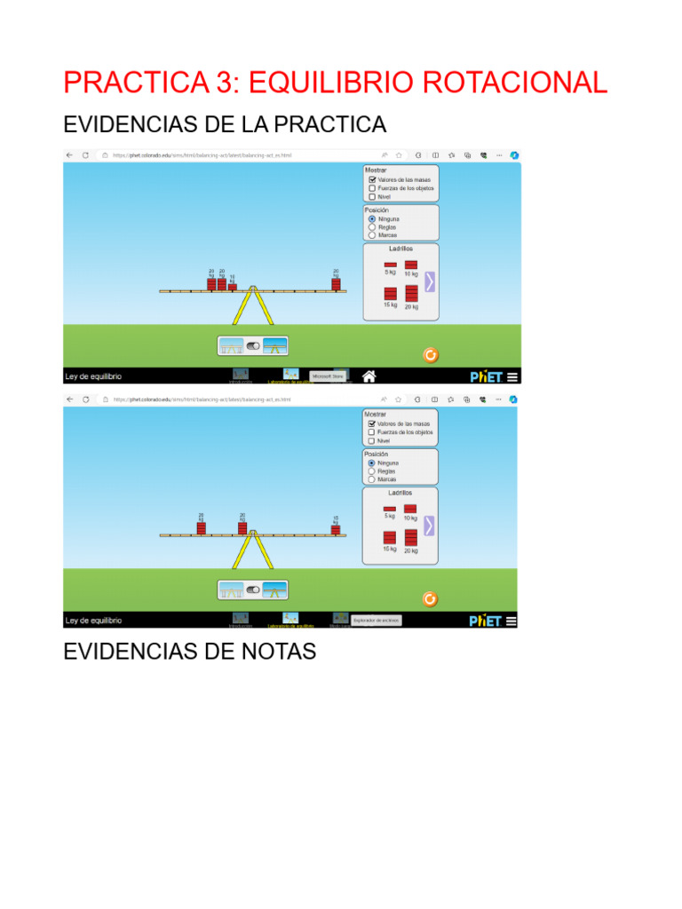 Equilibrio Rotacional: Práctica 3 | PDF | Ciencia y matemáticas