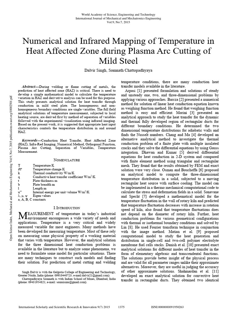 Temperature Analysis in HAZ during Welding | PDF | Thermal Conduction ...