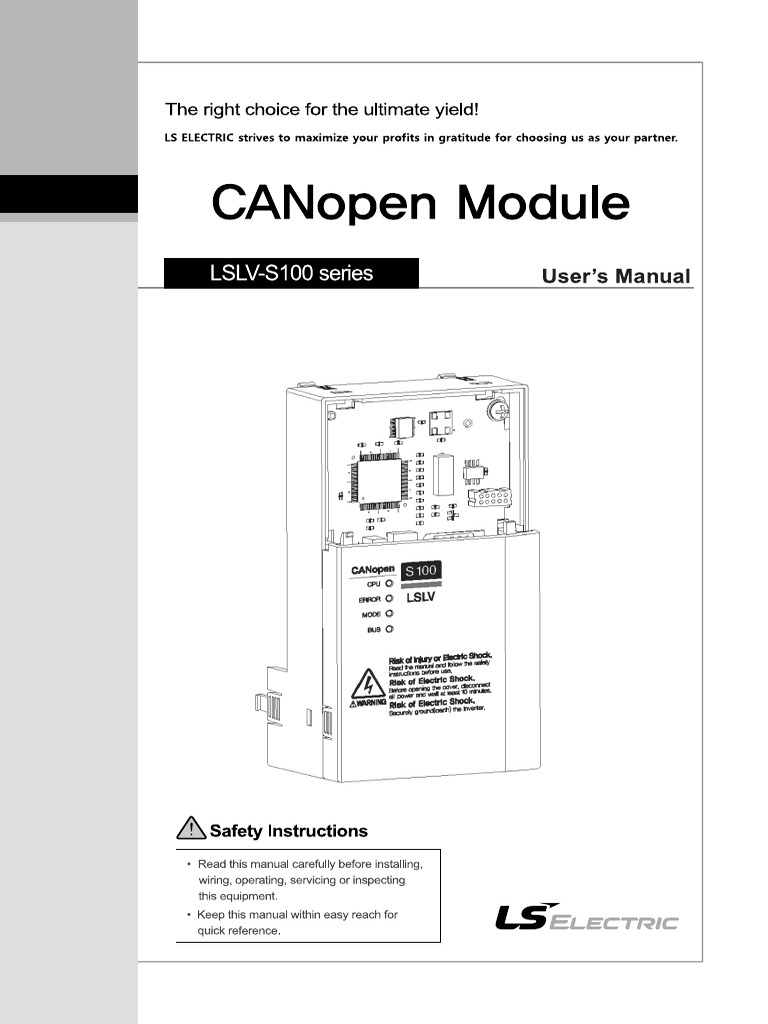 S100 CANopen - User Manual - KR - v1.3 | PDF