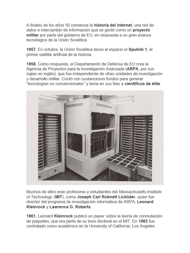 Origen Del Internet | PDF | Red mundial | Internet y web