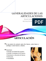 GENERALIDADES DE LAS articulaciones