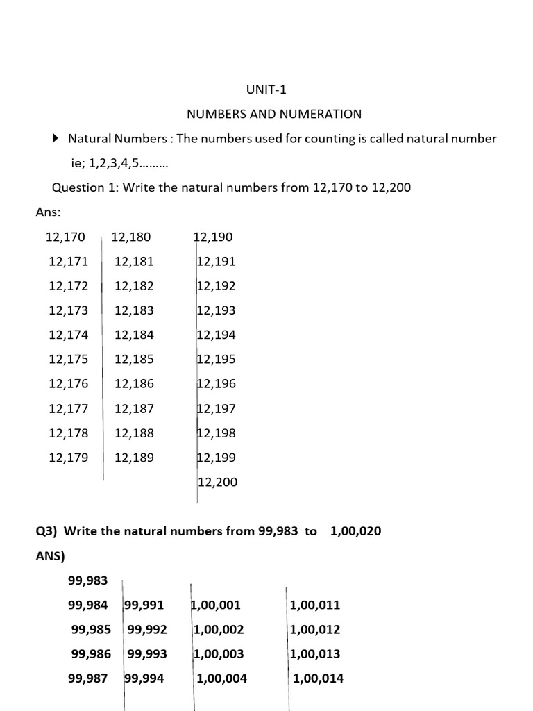IV TH Unit 1 Class Notes (2024-25) | PDF | Encodings | Mathematics
