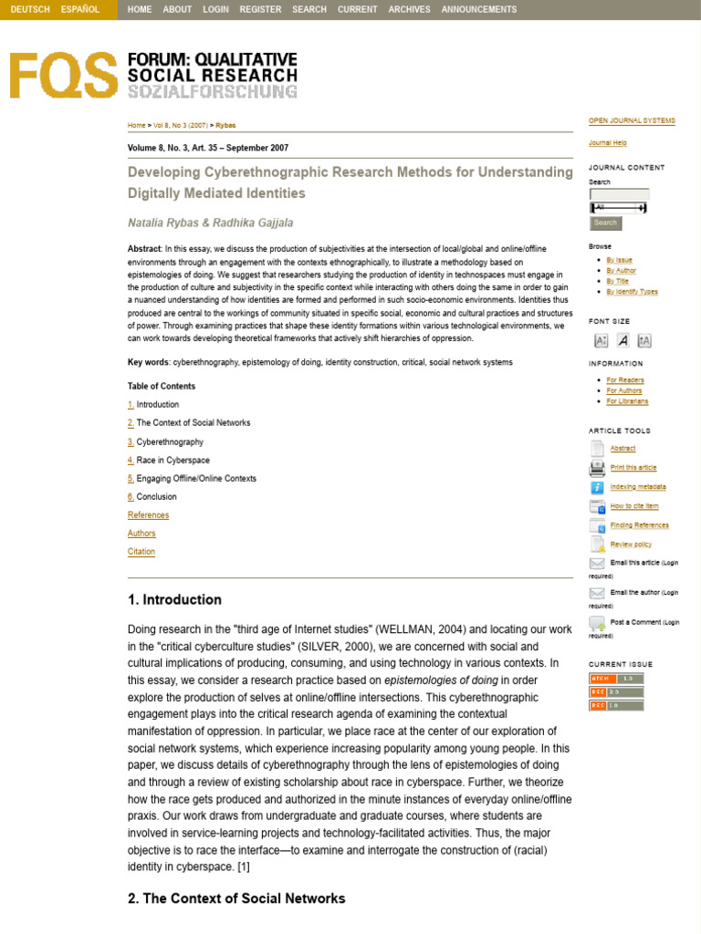 Developing Cyberethnographic Research Methods | PDF | Ethnography ...
