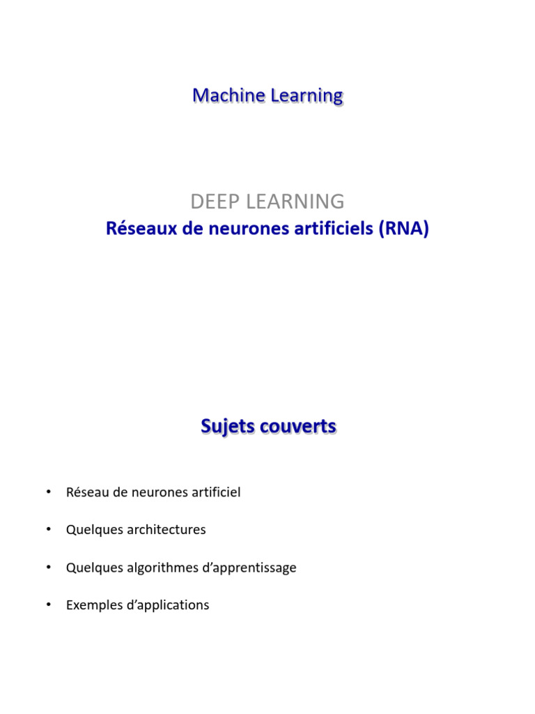 Introduction aux Réseaux de Neurones | PDF | Réseau de neurones ...