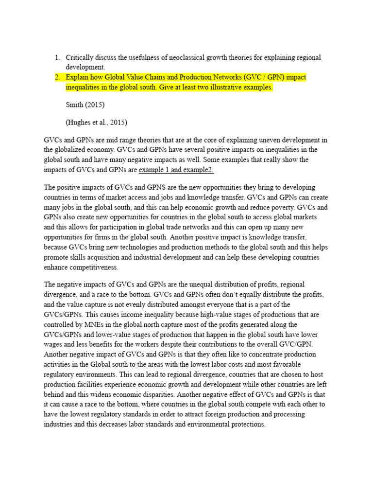 GVCs and Regional Inequality in the Global South | PDF | Economic ...