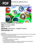 Secuencia Didactica Los Materiales y La Luz 6°