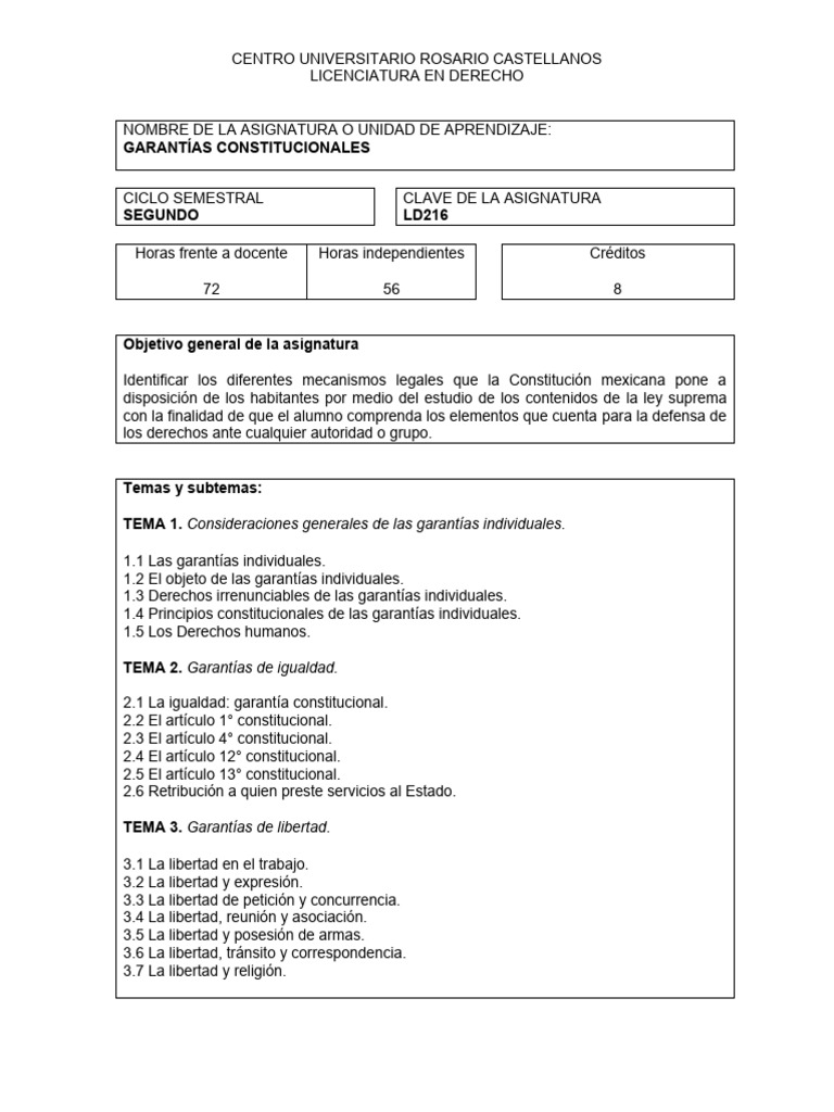 Garantías Constitucionales en Derecho | PDF | Derecho Constitucional ...