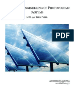 Design and Engineering of Solar Photo Voltaic Cells