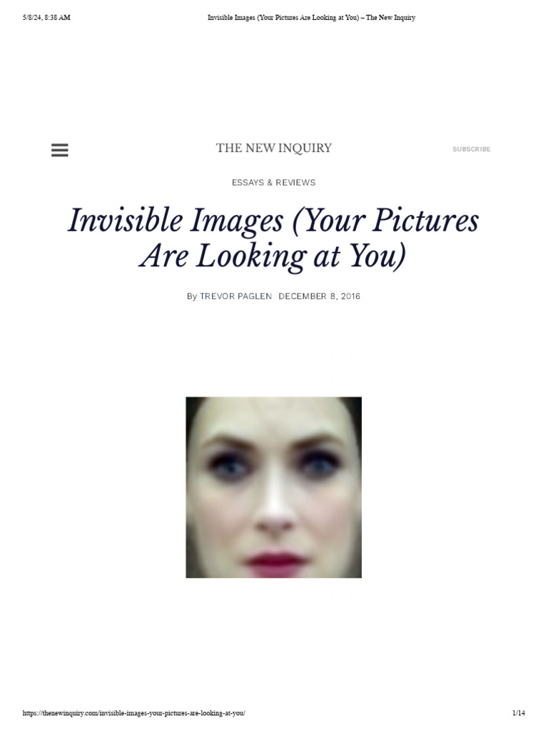 Trevor paglen invisible images pdf image computer vision