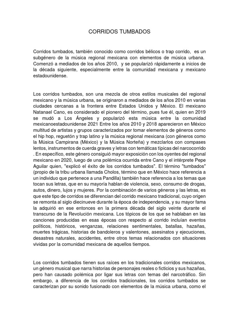 Corridos Tumbados Pdf Corrido México