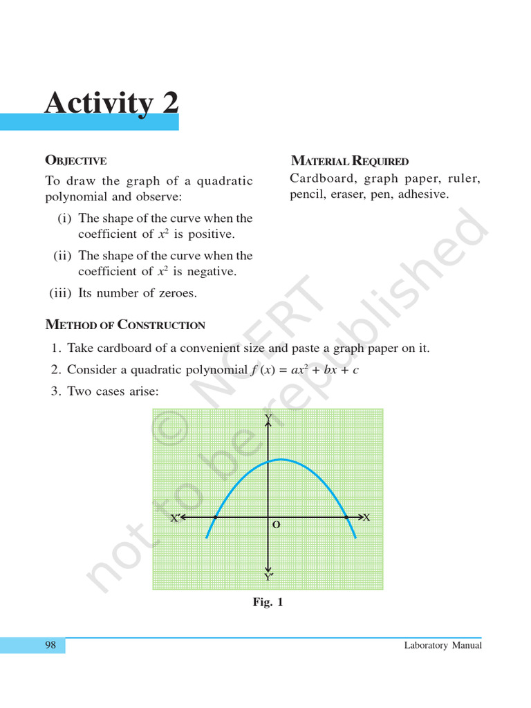 Graphing Quadratic Polynomials Activity | PDF | Quadratic Equation ...