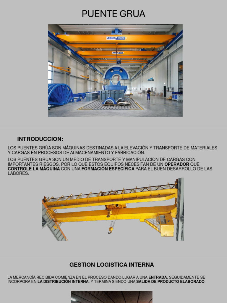 Partes y Funcionamiento del Puente Grúa | PDF | Grúa (máquina) | Logística