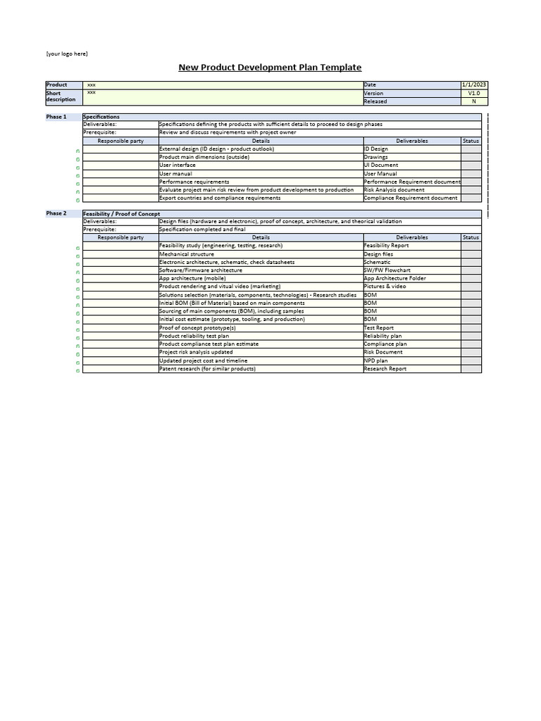 New Product Development Plan Template | PDF | Reliability Engineering ...