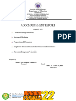 Accomplishment Report August 10 2022 Labasan