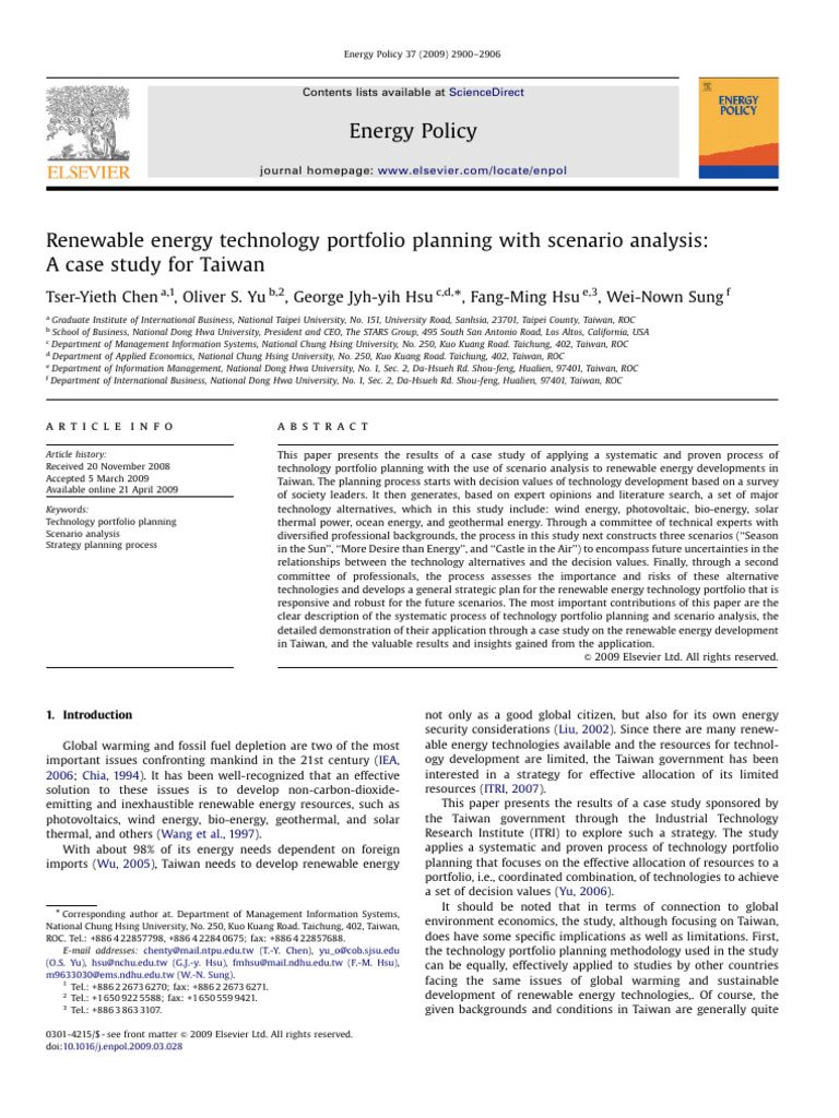 Tech Energy Scenarios Pdf Renewable Energy Scenario Planning