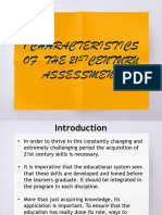 Characteristics of 21st Century Assessment