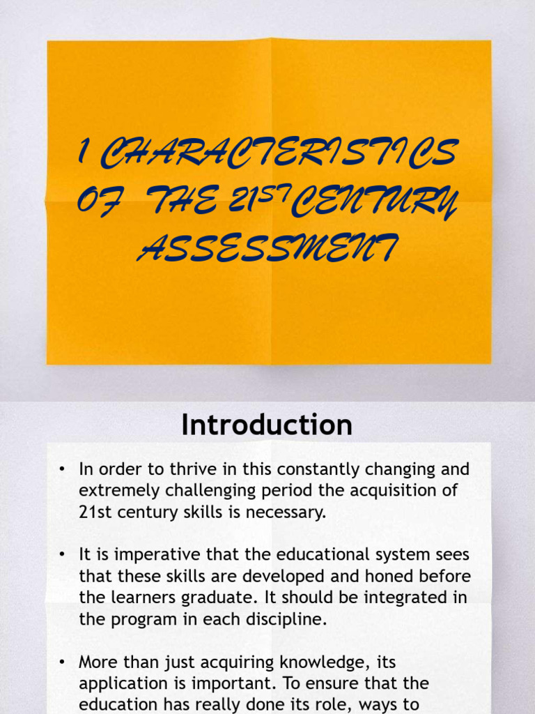 21st Century Assessment Characteristics | PDF | Educational Assessment ...
