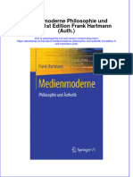 Full Download Medienmoderne Philosophie Und Asthetik 1St Edition Frank Hartmann Auth Online Full Chapter PDF