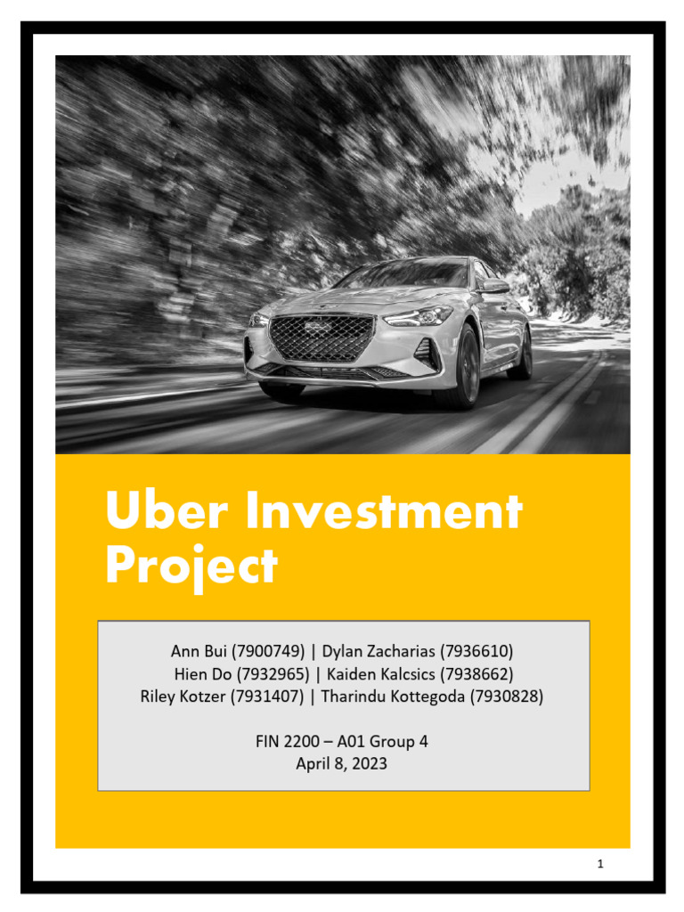 Uber Investment Analysis Report | PDF | Net Present Value | Cost Of Capital