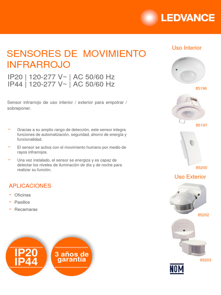 Manual de Sensor de Movimiento Ledvance | PDF | Diodo emisor de luz ...