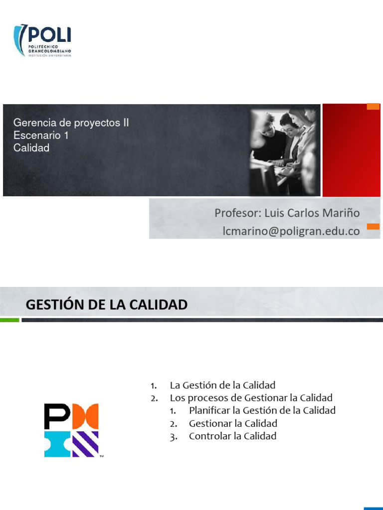 Gestión de la Calidad en Proyectos | PDF | Calidad (comercial ...