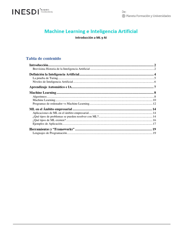 Introducción a Machine Learning y IA | PDF | Inteligencia artificial ...