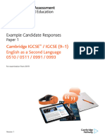 Example Candidate Responses: Cambridge IGCSE / IGCSE (9-1) English As A Second Language 0510 / 0511 / 0991 / 0993