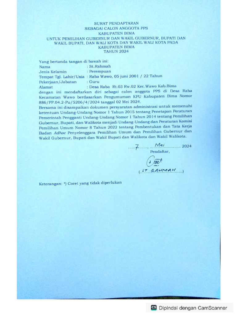 Surat Pendaftaran Pdf