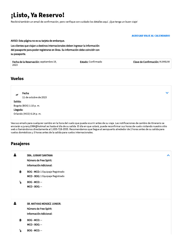 ¡Listo, Ya Reservo! - Spirit Airlines | PDF | Aviación