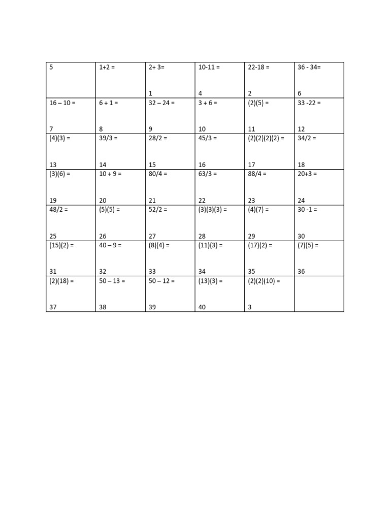 Math Relay | PDF