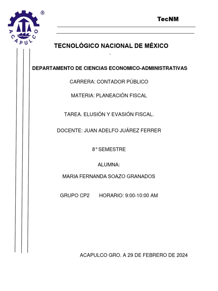 Elusión y Evasión Fiscal. | PDF | Evasión de impuestos | Impuestos