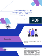 Generalidades de La Ley de Transparencia y Acceso A La Información Pública Del Estado de Tlaxcala.