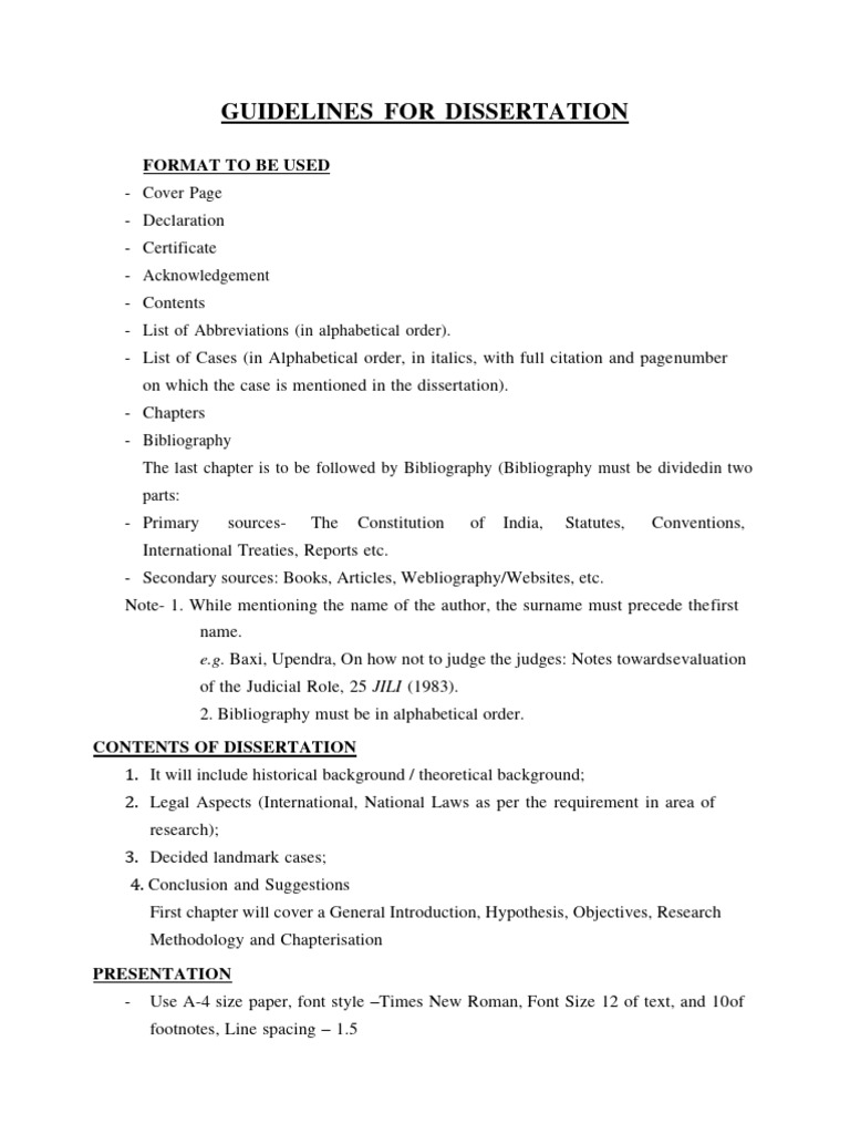 Dissertation Guidelines for Law Students | PDF | United Nations ...