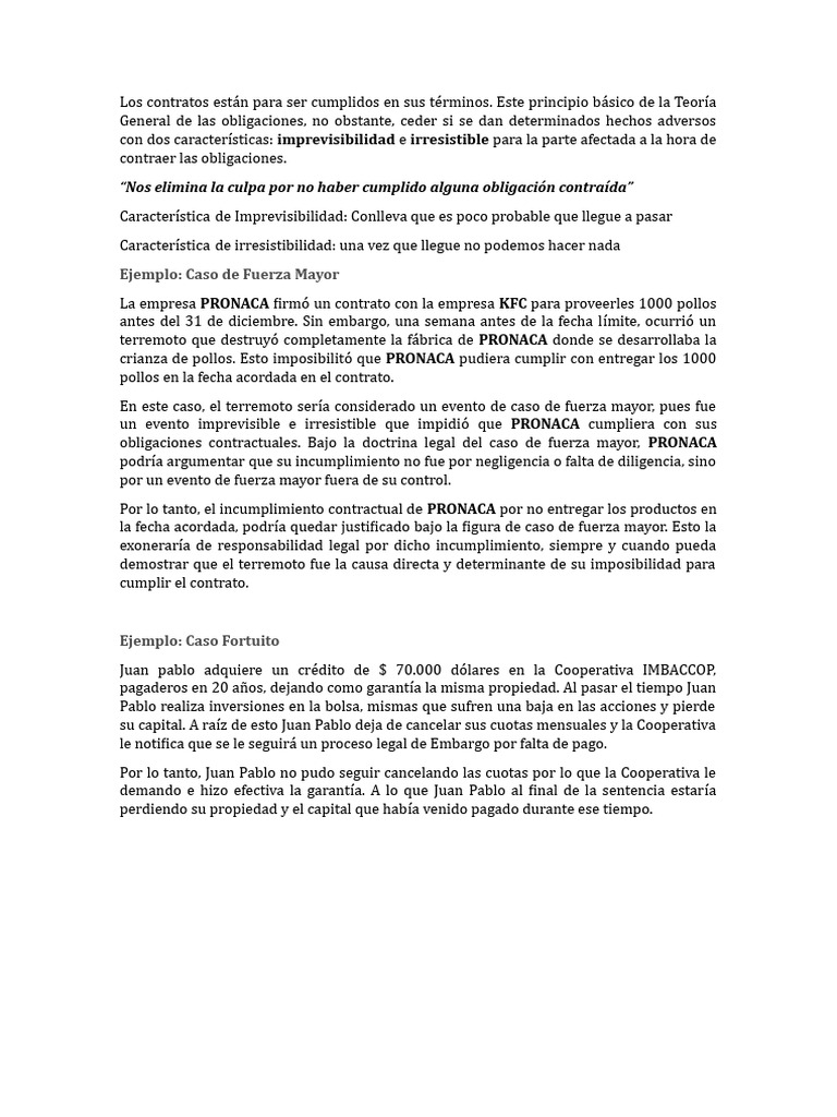 Foro-Caso de Fuerza Mayor y Caso Fortuito | PDF