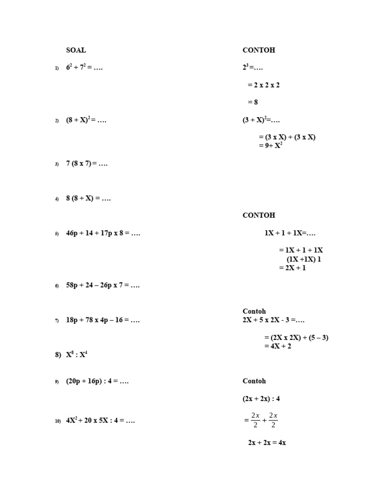 Math Problem Examples and Solutions | PDF