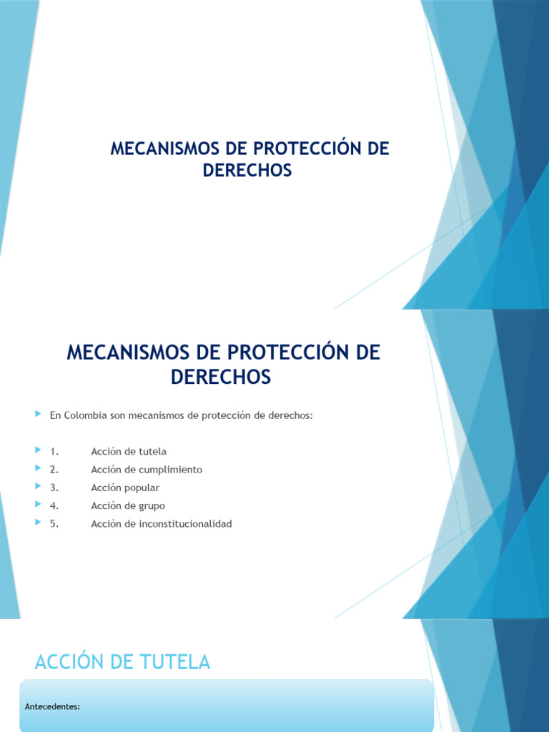 Mecanismos de Protección de Derechos en Colombia | PDF | Habeas corpus ...
