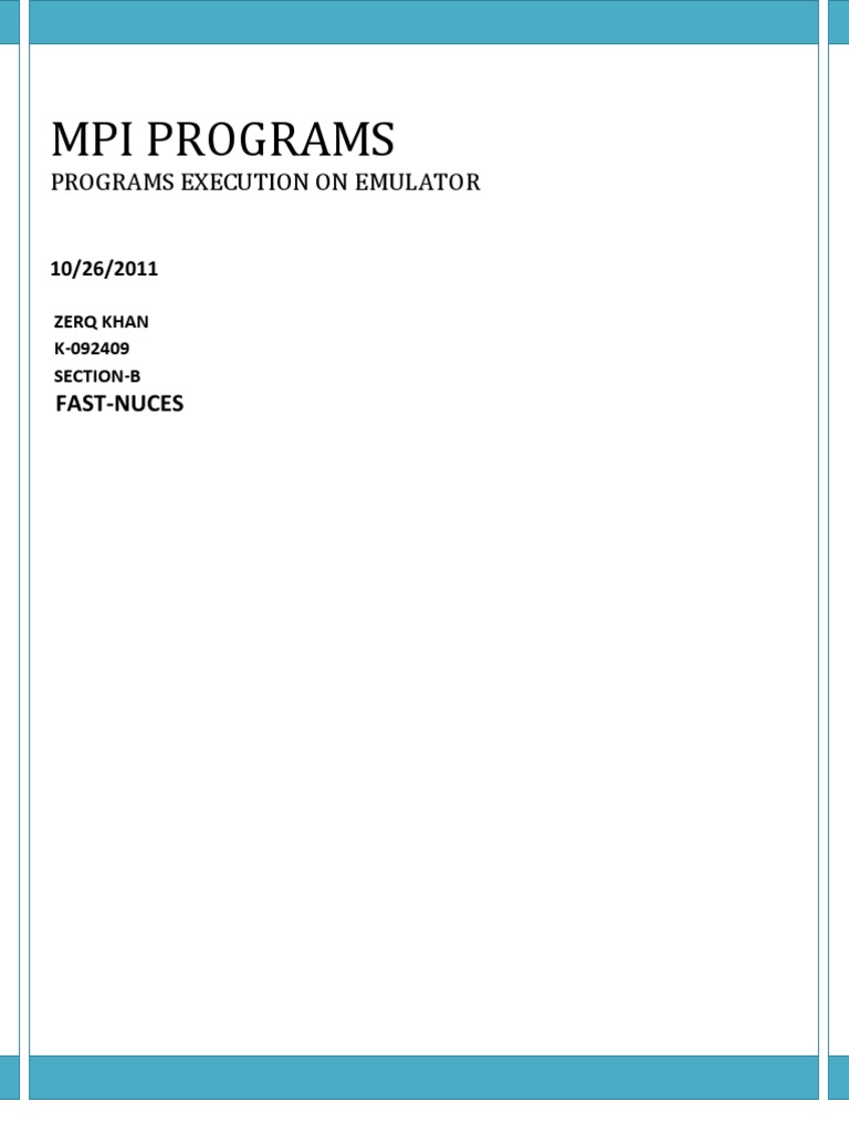 Mpi Programs: Programs Execution On Emulator | PDF