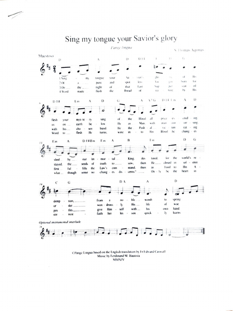 Sing My Tongue Your Savior's Glory | PDF