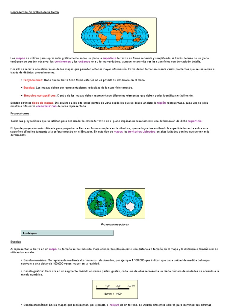 Representación Gráfica De La Tierra Pdf Mapa Cartografía