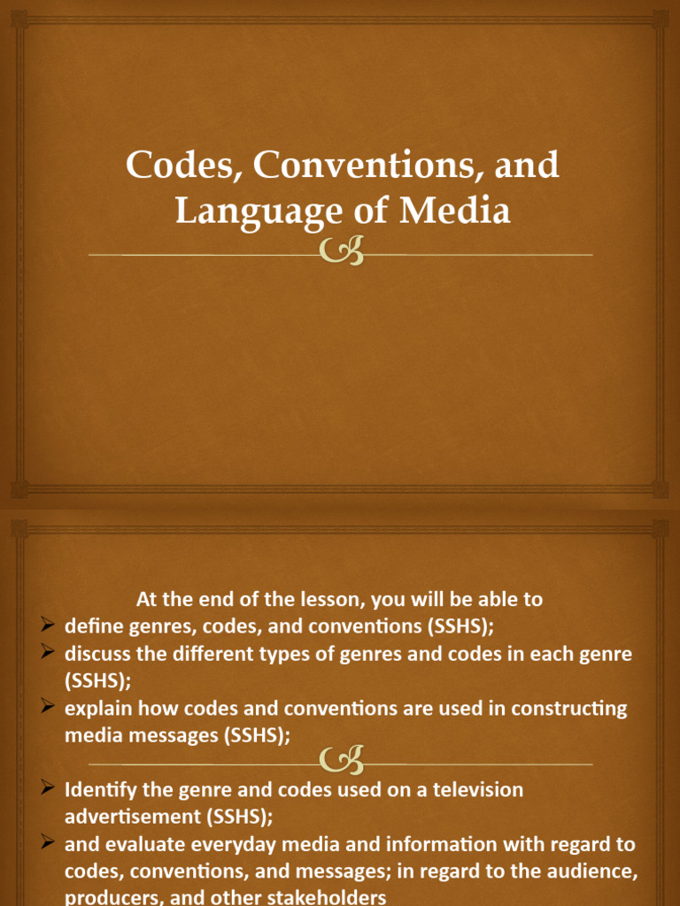 Media Codes and Conventions Explained | PDF | Information | Typefaces