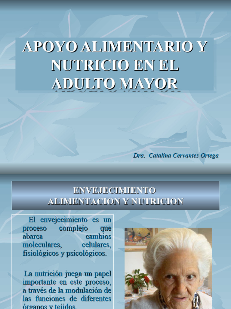 Di - Apoyo Alimentario y Nutricio en El Adulto Mayor | PDF | Nutrición ...
