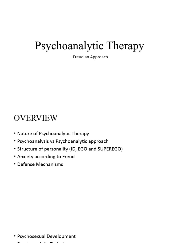 Overview of Psychoanalytic Therapy | PDF | Psychoanalysis | Id