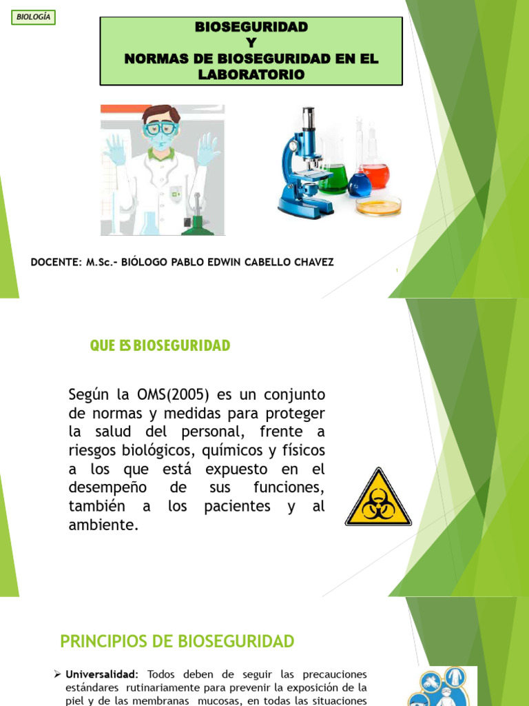 Normas de Bioseguridad en Laboratorio | PDF | Laboratorios | Agua