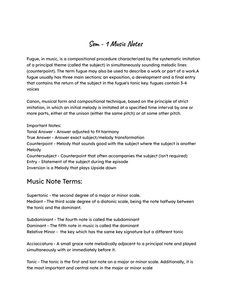 Music Notes | PDF | Scale (Music) | Chord (Music)