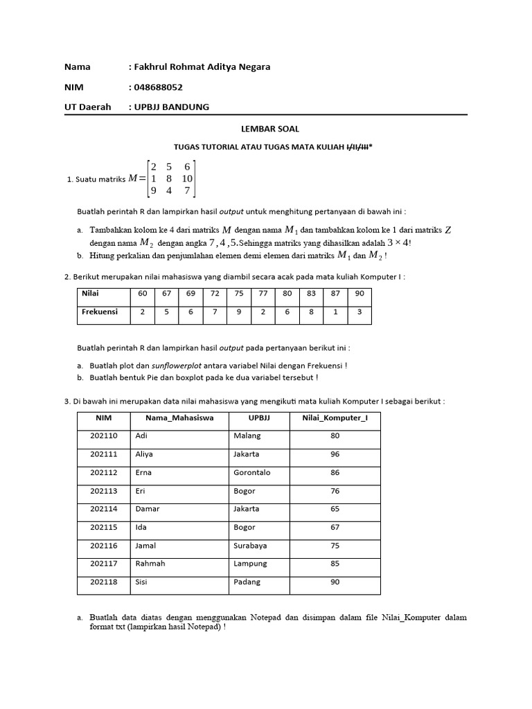 Tugas 2 Komputer 1 Pdf