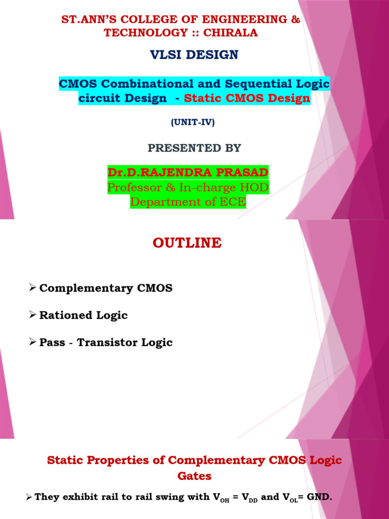 VLSI Design: CMOS Logic Circuits | PDF | Logic Gate | Cmos